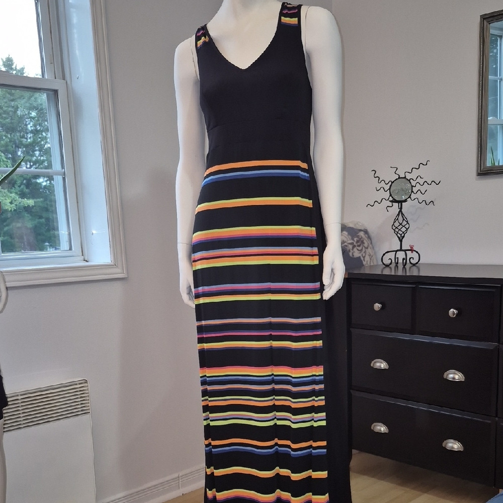 Vibrant Striped Maxi Dress